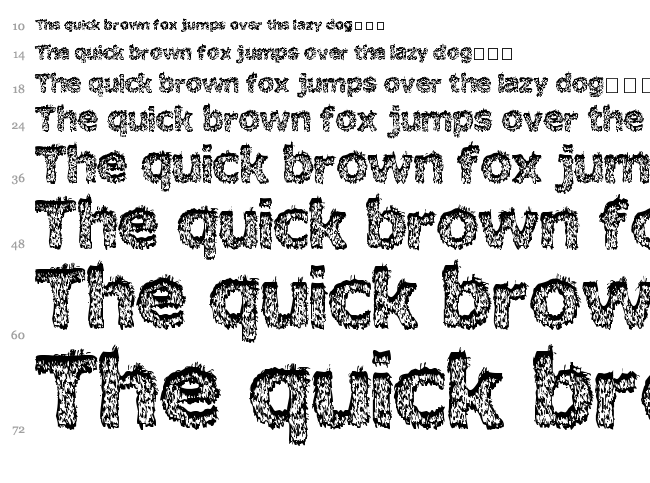 Hairy Monster font waterfall
